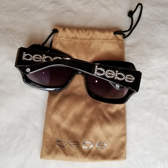 Classic BEBE brand black sunglasses with rhineston - Picture 5 of 6
